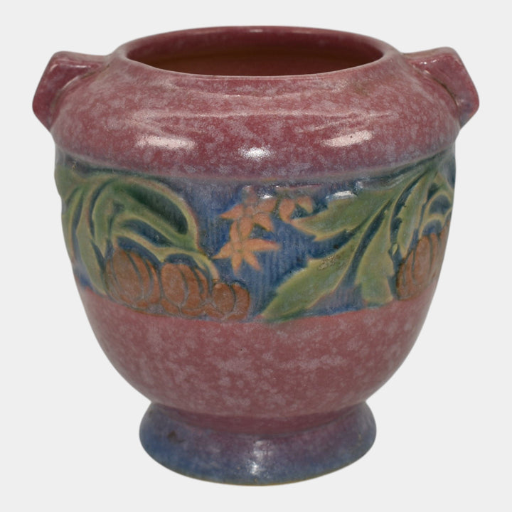 Roseville Baneda Pink 1932 Arts And Crafts Pottery Ceramic Vase 587-4 - Just Art Pottery