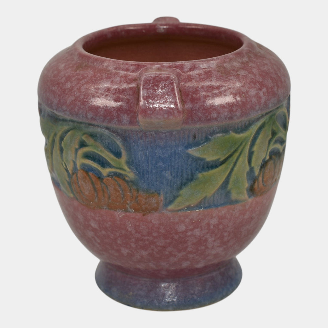 Roseville Baneda Pink 1932 Arts And Crafts Pottery Ceramic Vase 587-4 - Just Art Pottery