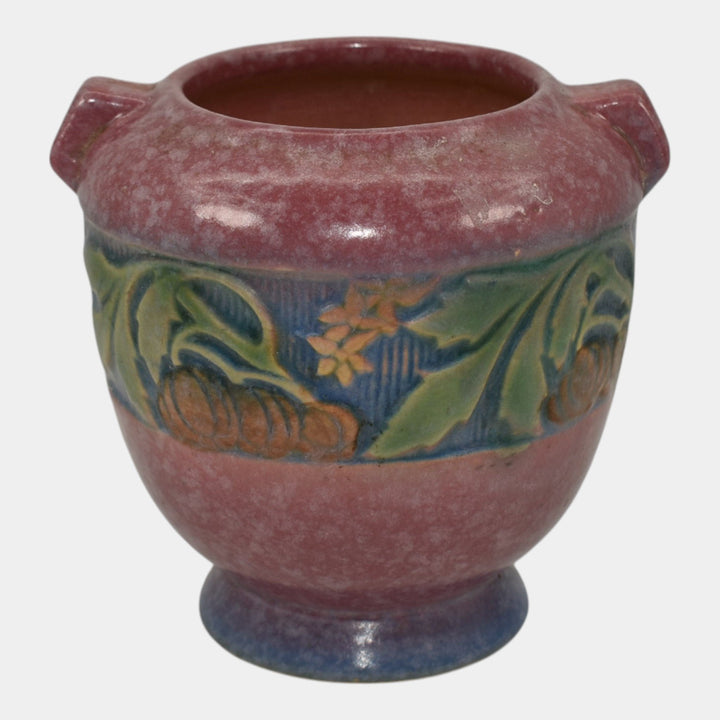 Roseville Baneda Pink 1932 Arts And Crafts Pottery Ceramic Vase 587-4 - Just Art Pottery