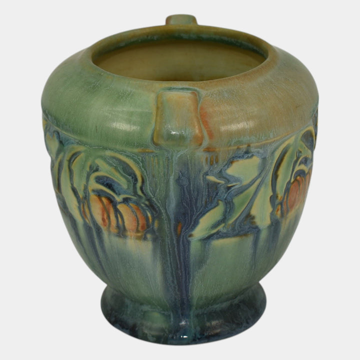 Roseville Baneda Green 1932 Arts And Crafts Pottery Ceramic Vase 587-4 - Just Art Pottery