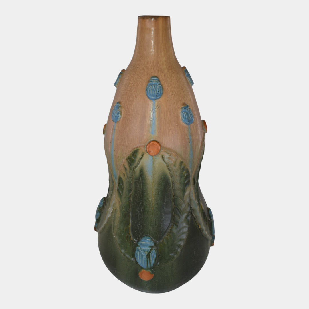Door Studio Art Pottery 2012 Hand Made Scarab Ceramic Floor Vase - Just Art Pottery