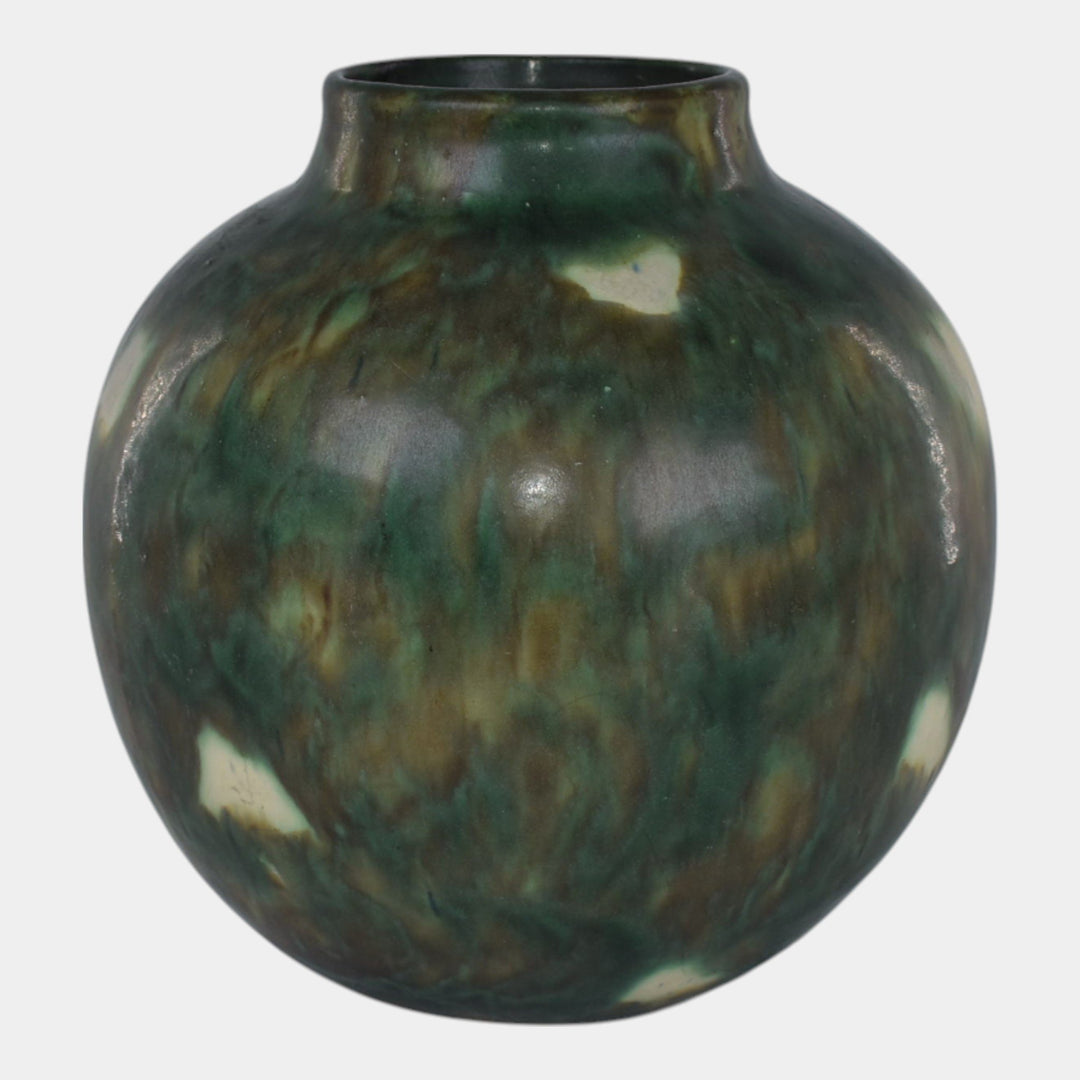 Peters and Reed Montene Vintage Arts And Crafts Pottery Green Ball Vase - Just Art Pottery