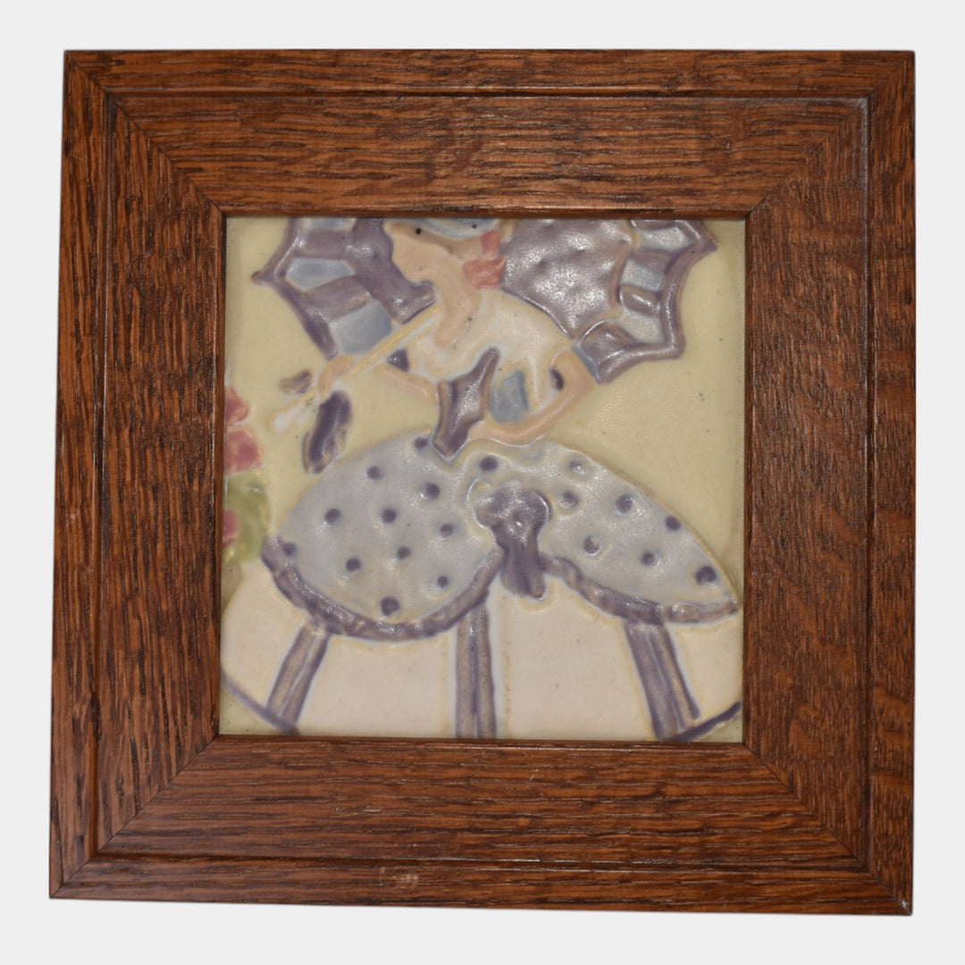 Rookwood Faience Vintage Art Pottery Purple Southern Bell Framed Tile 3069Y - Just Art Pottery
