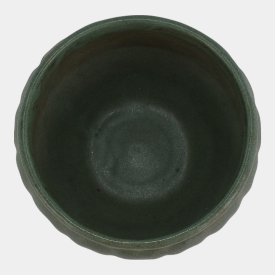 Zanesville Stoneware Arts and Crafts Pottery Matte Green Jardiniere Planter - Just Art Pottery