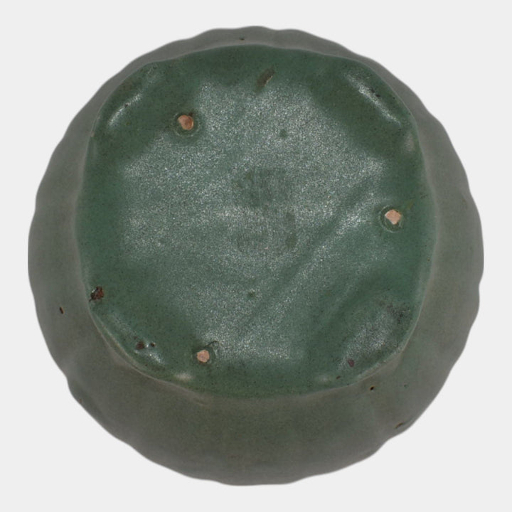 Zanesville Stoneware Arts and Crafts Pottery Matte Green Jardiniere Planter - Just Art Pottery