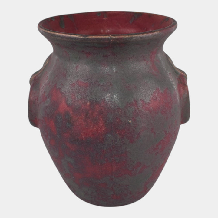 Burley Winter 1930s Vintage Art Pottery Mottled Purple Art Deco Vase 53 - Just Art Pottery