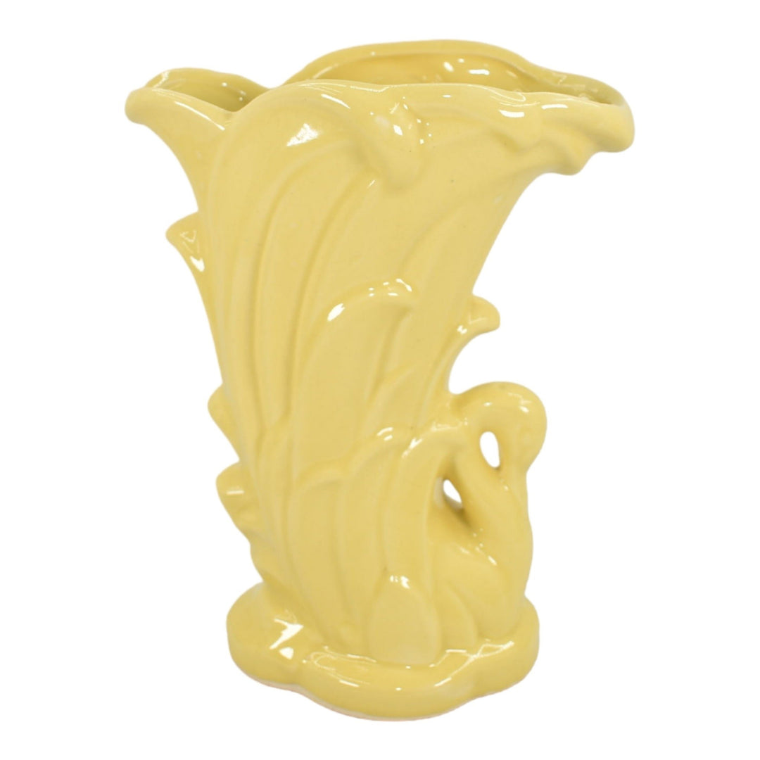 McCoy 1946 Vintage Mid Century Modern Art Pottery Yellow Swan Ceramic Vase 274 - Just Art Pottery