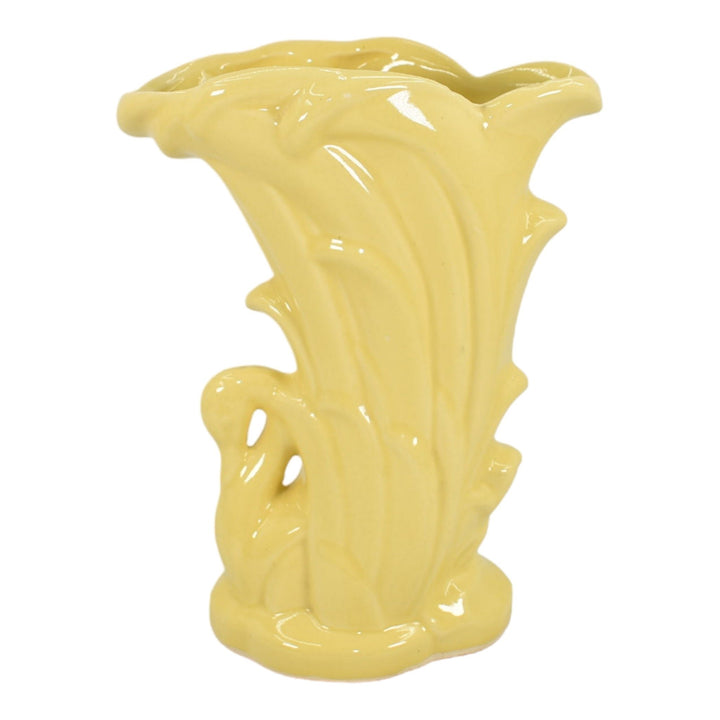 McCoy 1946 Vintage Mid Century Modern Art Pottery Yellow Swan Ceramic Vase 274 - Just Art Pottery