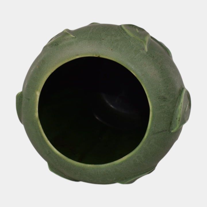 Hampshire Early 1900s Vintage Art Pottery Matte Green Calla Lily Vase - Just Art Pottery