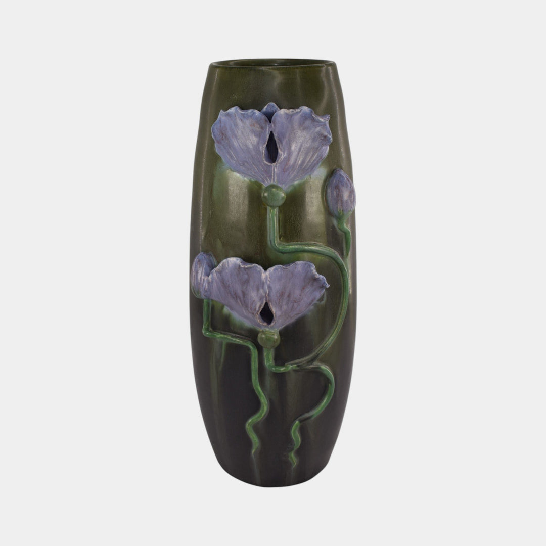 Ephraim Faience 2025 Hand Made Pottery Amethyst Poppy Ceramic Vase - Just Art Pottery