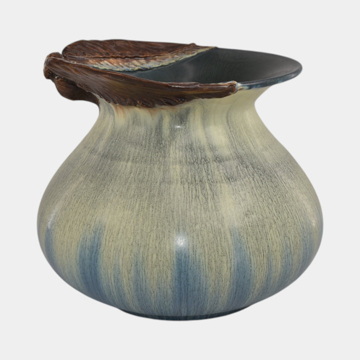 Ephraim Faience Hand Made Pottery Aspire Ceramic Owl Rimmed Vase - Just Art Pottery