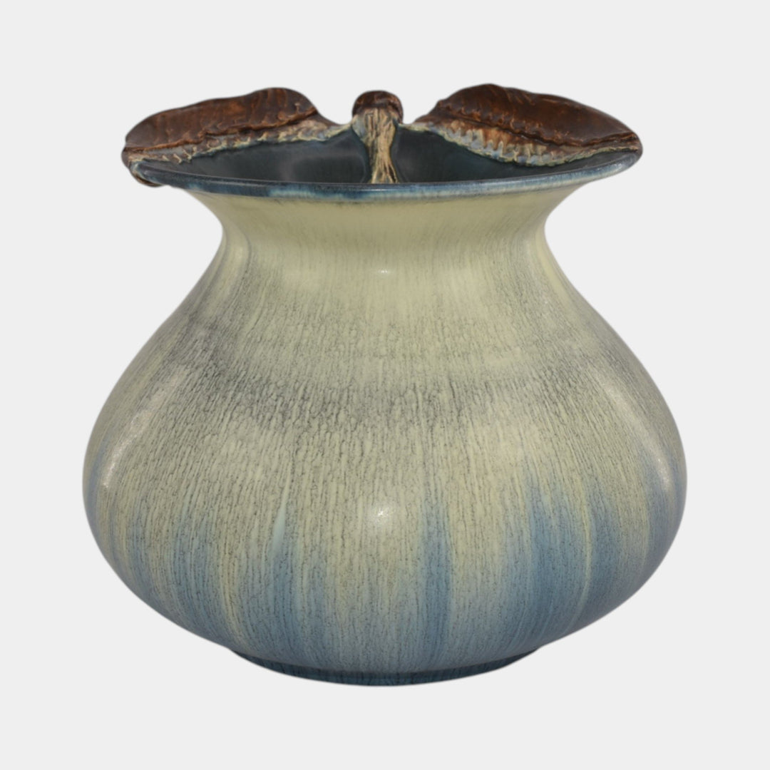 Ephraim Faience Hand Made Pottery Aspire Ceramic Owl Rimmed Vase - Just Art Pottery