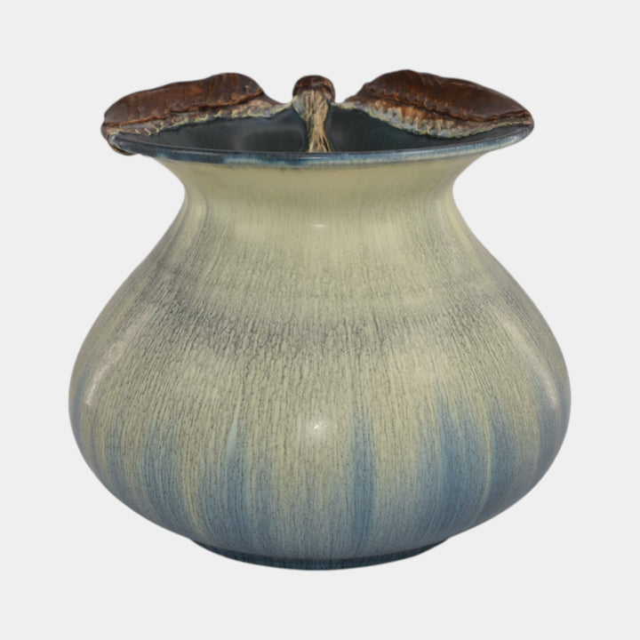 Ephraim Faience Hand Made Pottery Aspire Ceramic Owl Rimmed Vase - Just Art Pottery