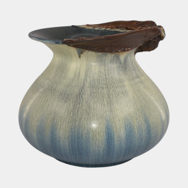 Ephraim Faience Hand Made Pottery Aspire Ceramic Owl Rimmed Vase - Just Art Pottery