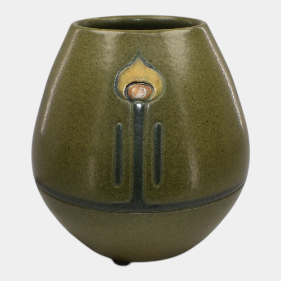 Ephraim Faience 2019 Hand Made Pottery Carved Tritone Vase - Just Art Pottery