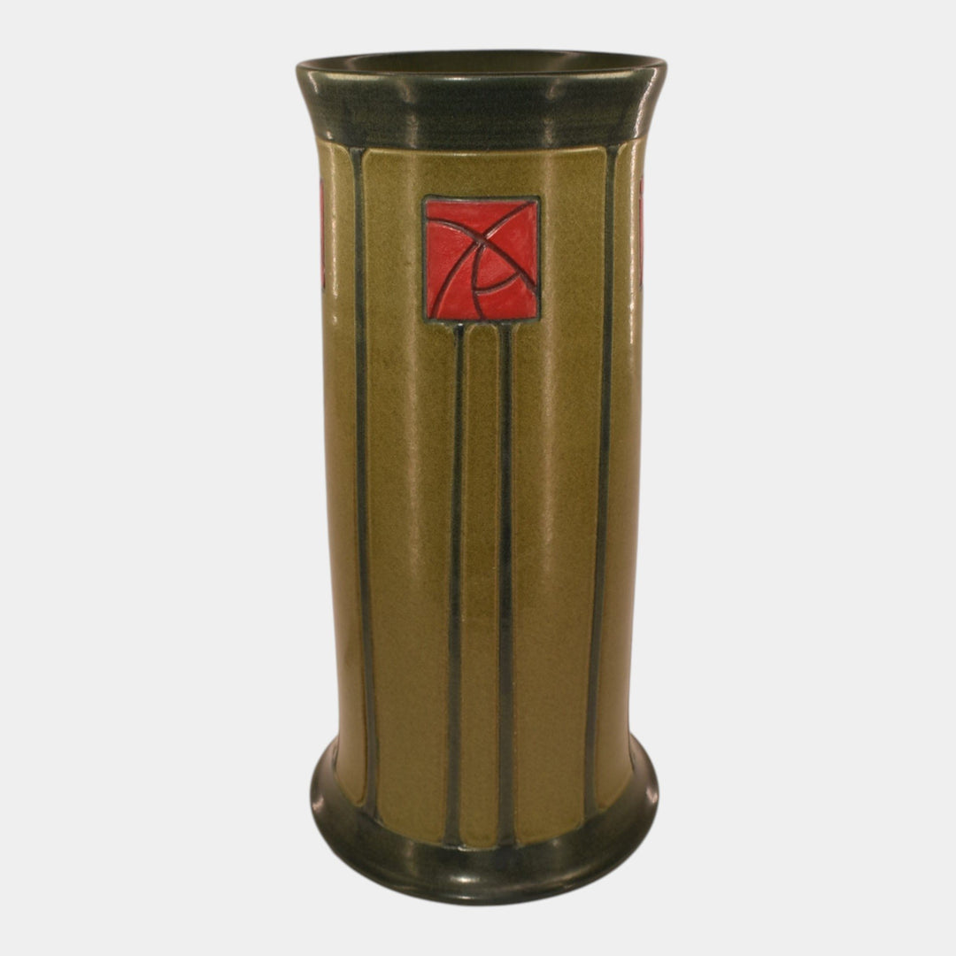 Ephraim Faience 2023 Hand Made Pottery Valentines Carved Rose Modern Vase - Just Art Pottery