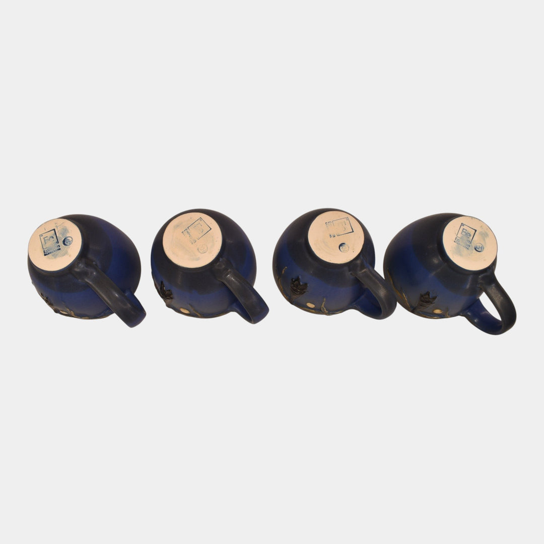 Ephraim Faience Elementals Hand Made Pottery Fright Night Bat Mugs - Just Art Pottery