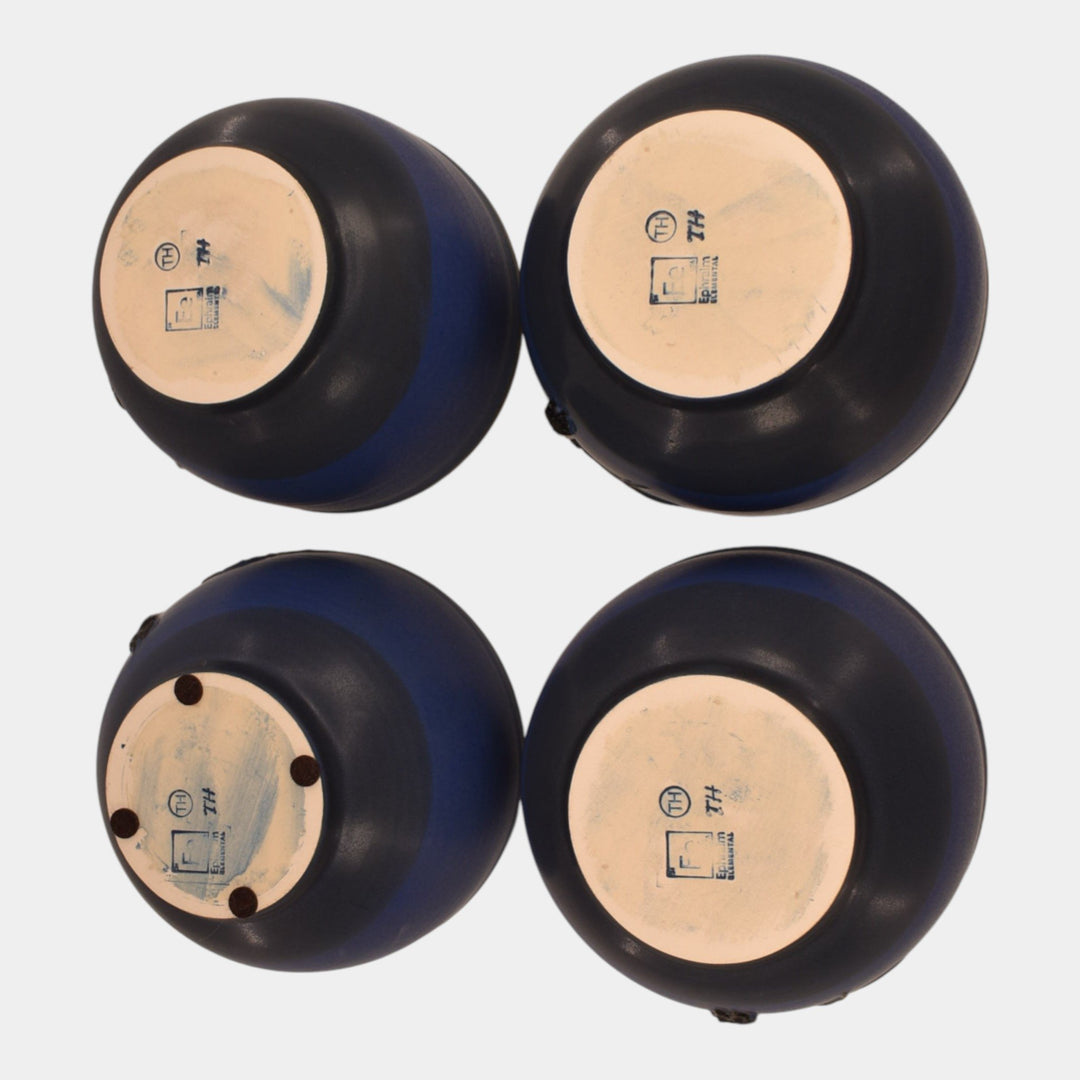 Ephraim Faience Elementals Art Pottery Fright Night Bat Bowls - Just Art Pottery