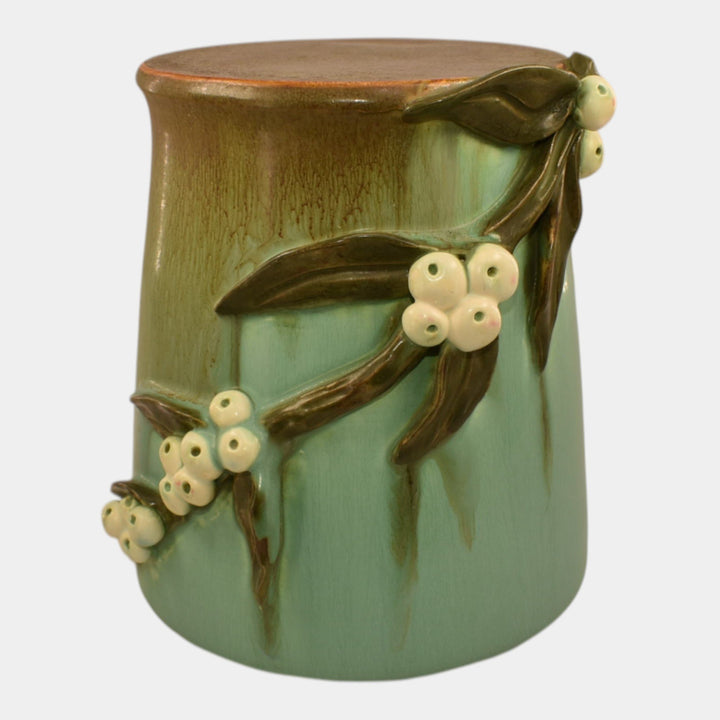 Ephraim Faience 2023 Hand Made Pottery Snowberry Candle Pillar - Just Art Pottery