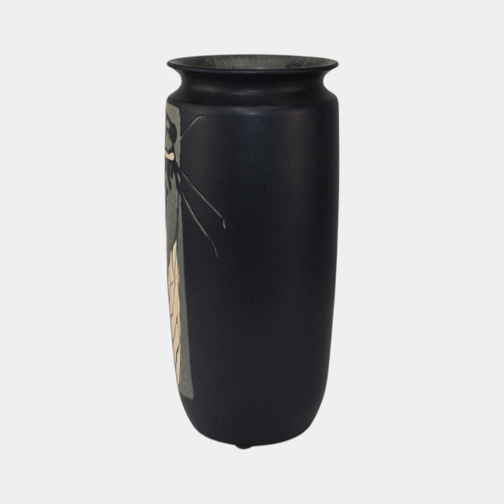 Ephraim Faience 2020 Experimental Hand Made Pottery Blue Cicada Vase - Just Art Pottery