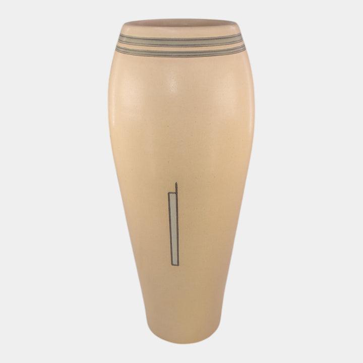 Ephraim Faience Hand Made Pottery White Waking Marsh Vase - Just Art Pottery