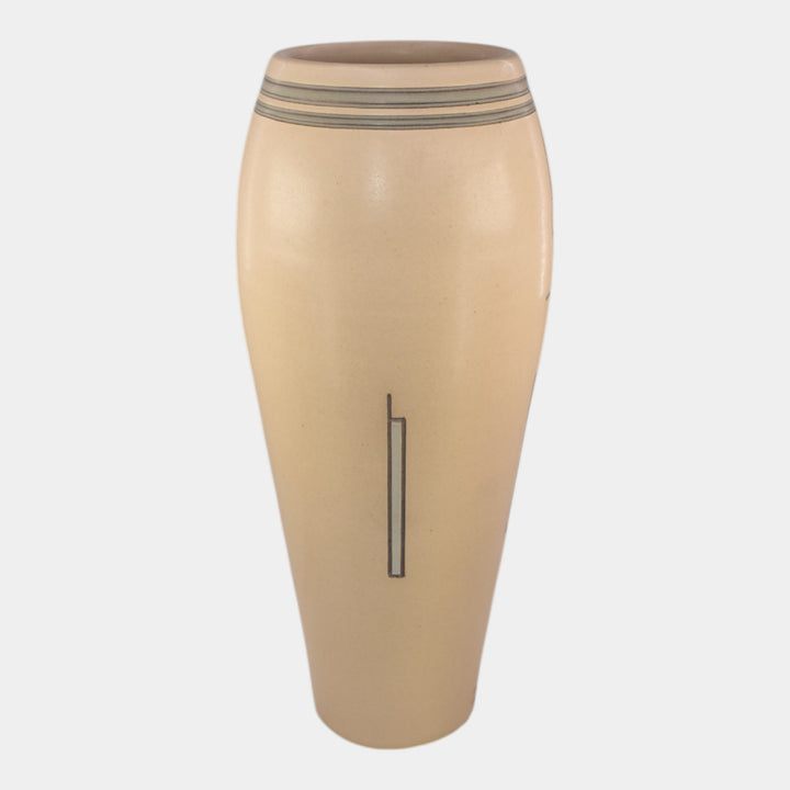 Ephraim Faience Hand Made Pottery White Waking Marsh Vase - Just Art Pottery