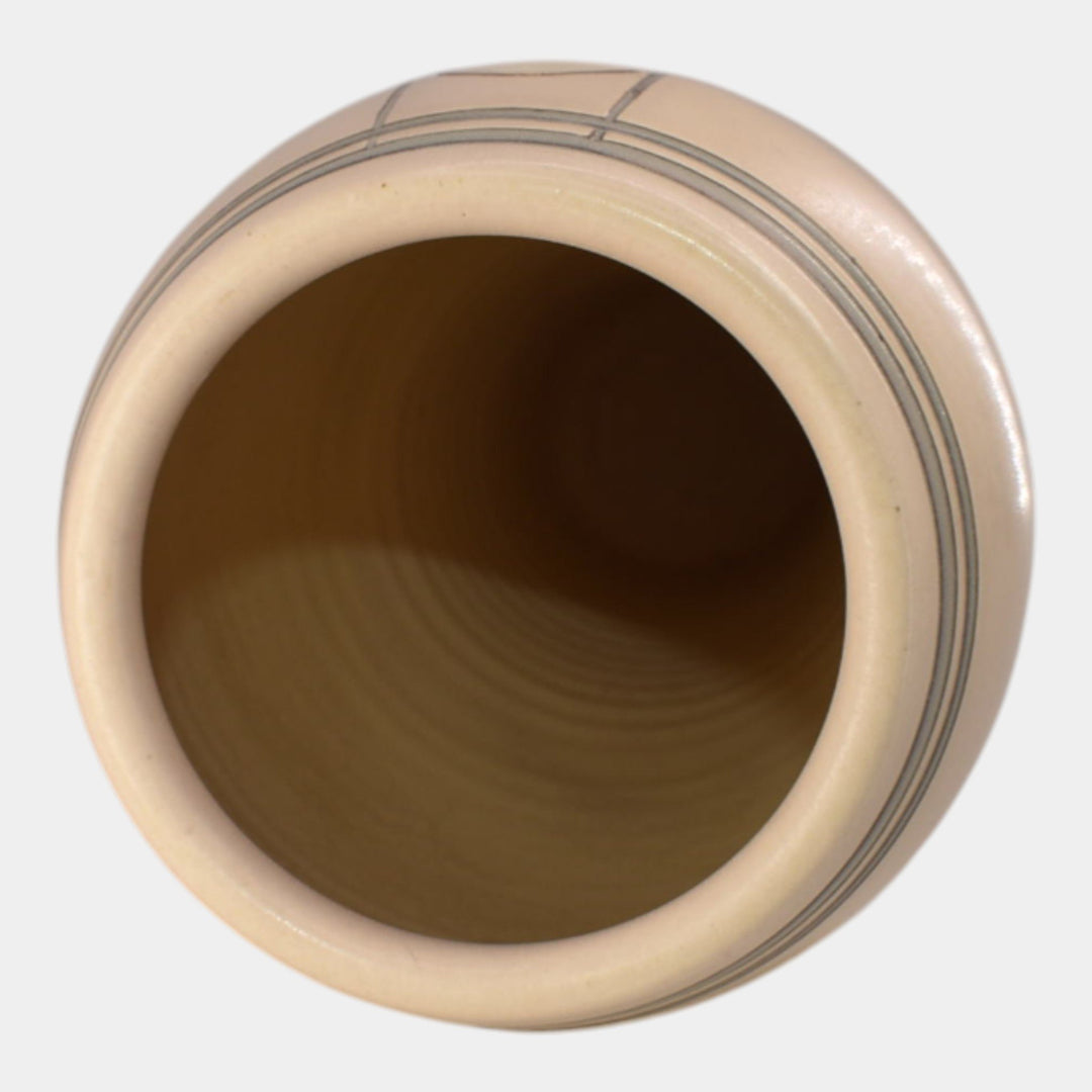 Ephraim Faience Hand Made Pottery White Waking Marsh Vase - Just Art Pottery