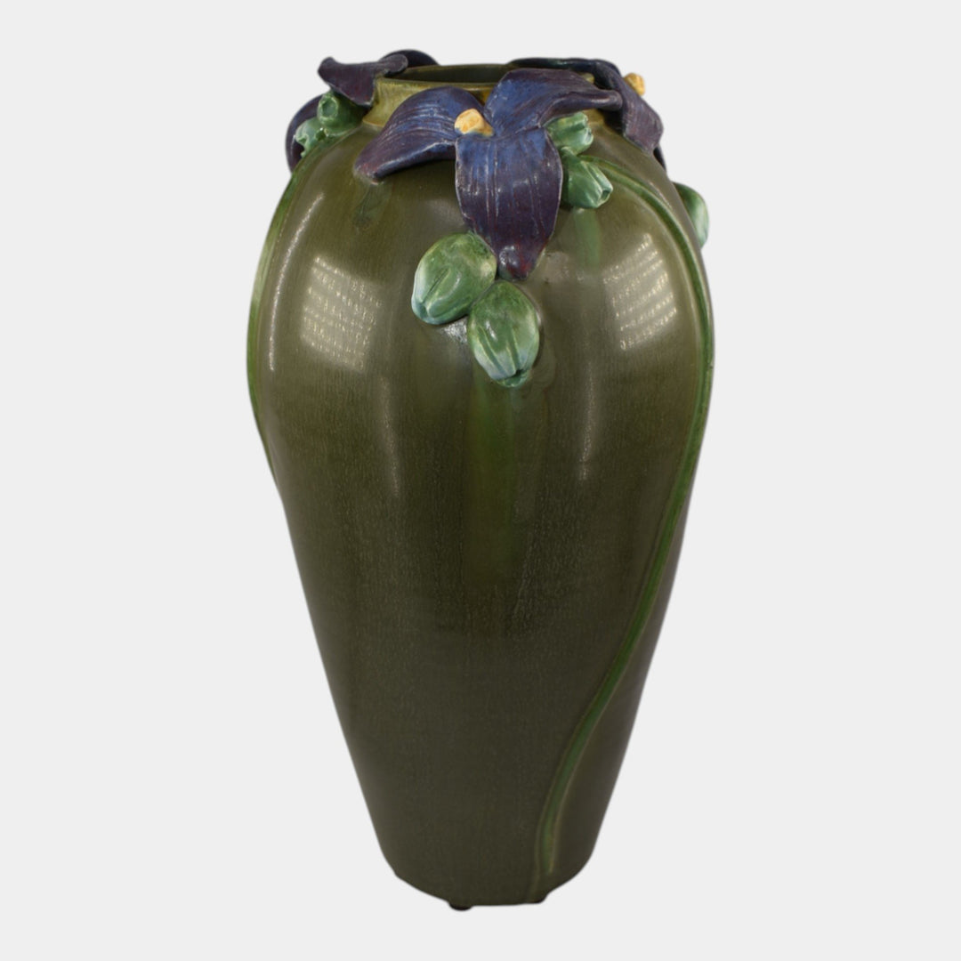 Ephraim Faience 2025 Hand Made Art Pottery Green Secret Keeper Vase - Just Art Pottery