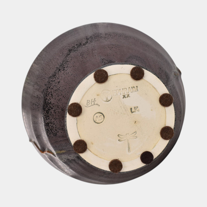 Ephraim Faience 2020 Hand Made Pottery Green Moonlit Mission Bat Vase - Just Art Pottery