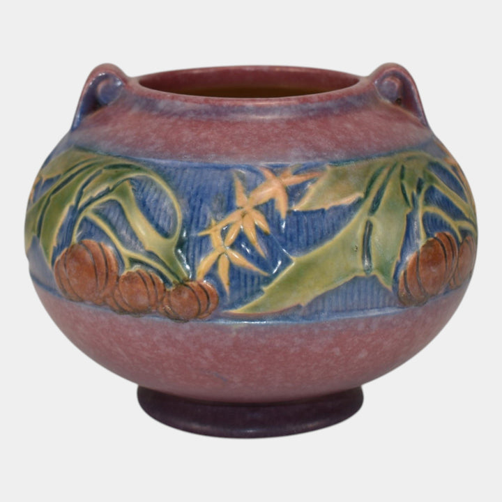 Roseville Baneda Pink 1932 Vintage Art Deco Pottery Handled Ceramic Vase 235-5 - Just Art Pottery