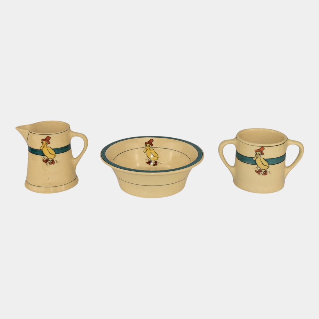 Roseville Juvenile Creamware 1910 Vintage Art Pottery Duck Creamer Mug Bowl - Just Art Pottery