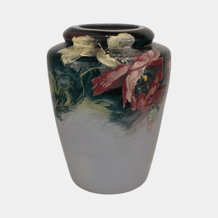 Weller Eocean 1920s Vintage Art Pottery Hand Painted Large Ceramic Vase - Just Art Pottery