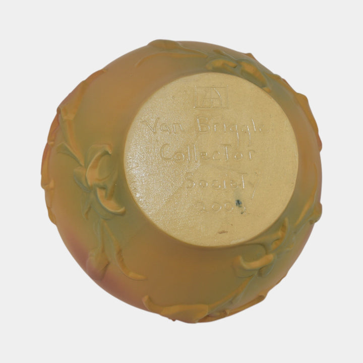 Van Briggle 2004 Vintage Limited Edition Collector's Society Pottery Yellow Vase - Just Art Pottery