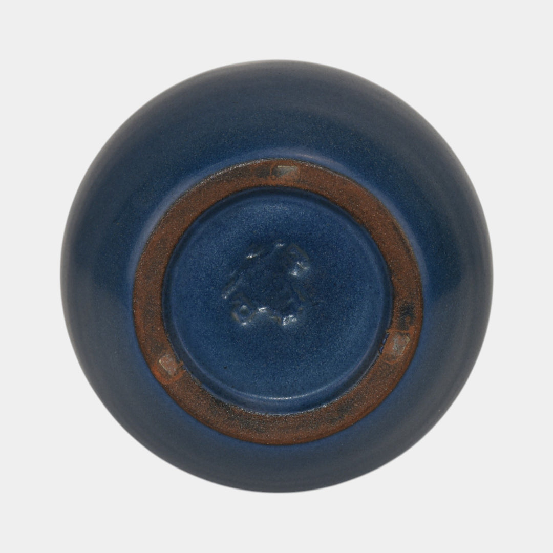 Marblehead Vintage Arts and Crafts Pottery Matte Blue Purple Ceramic Vase 25 - Just Art Pottery