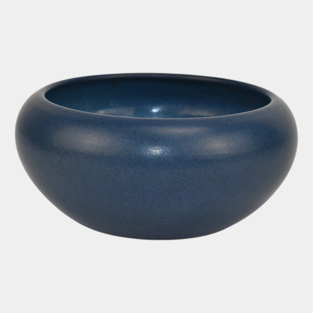 Marblehead Vintage Arts and Crafts Pottery Blue Ceramic Bowl - Just Art Pottery