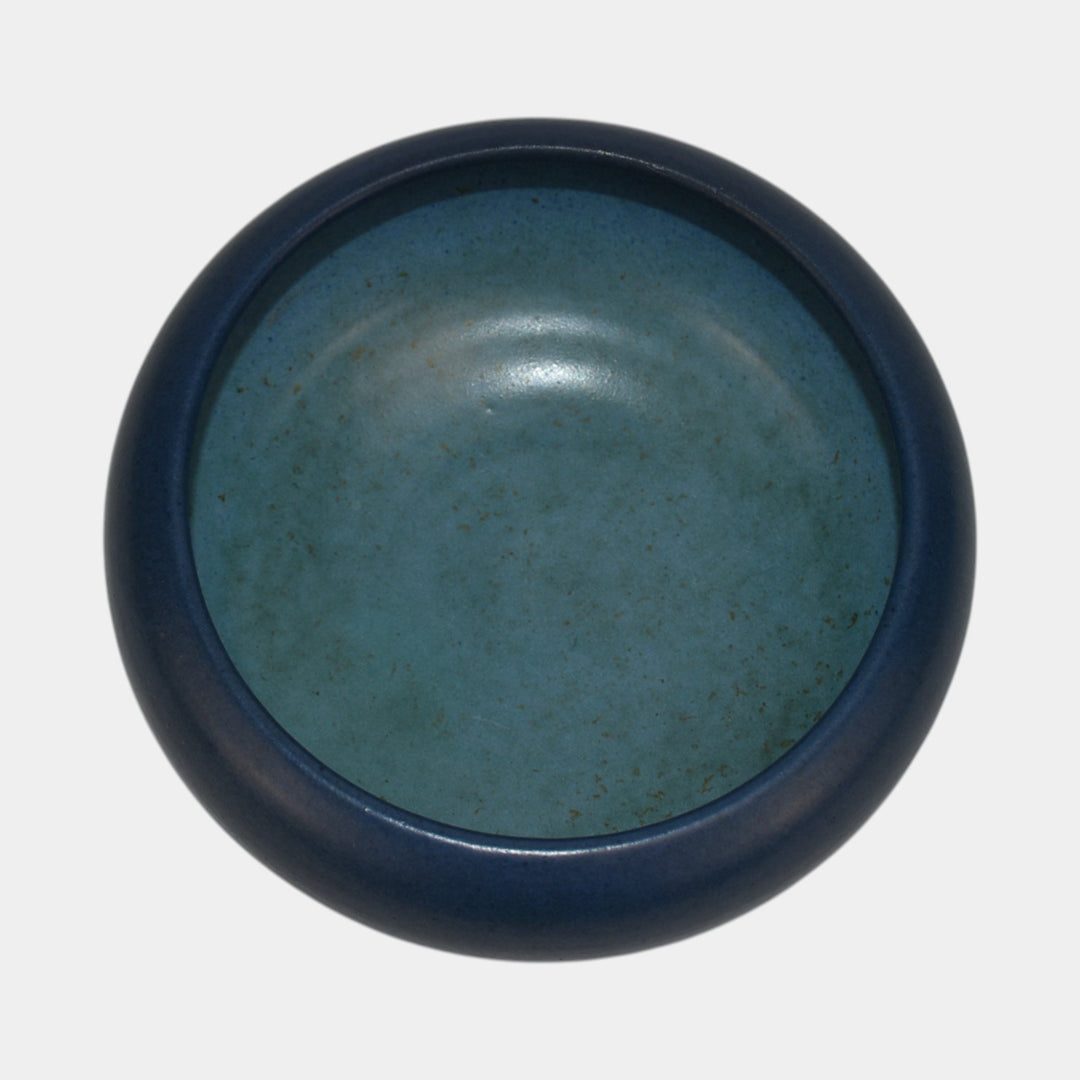 Marblehead Vintage Arts and Crafts Pottery Blue Ceramic Bowl - Just Art Pottery