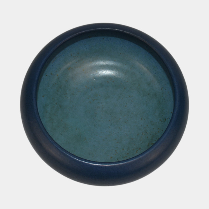 Marblehead Vintage Arts and Crafts Pottery Blue Ceramic Bowl - Just Art Pottery