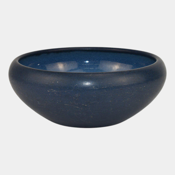 Marblehead Vintage Arts and Crafts Pottery Blue Ceramic Bowl - Just Art Pottery