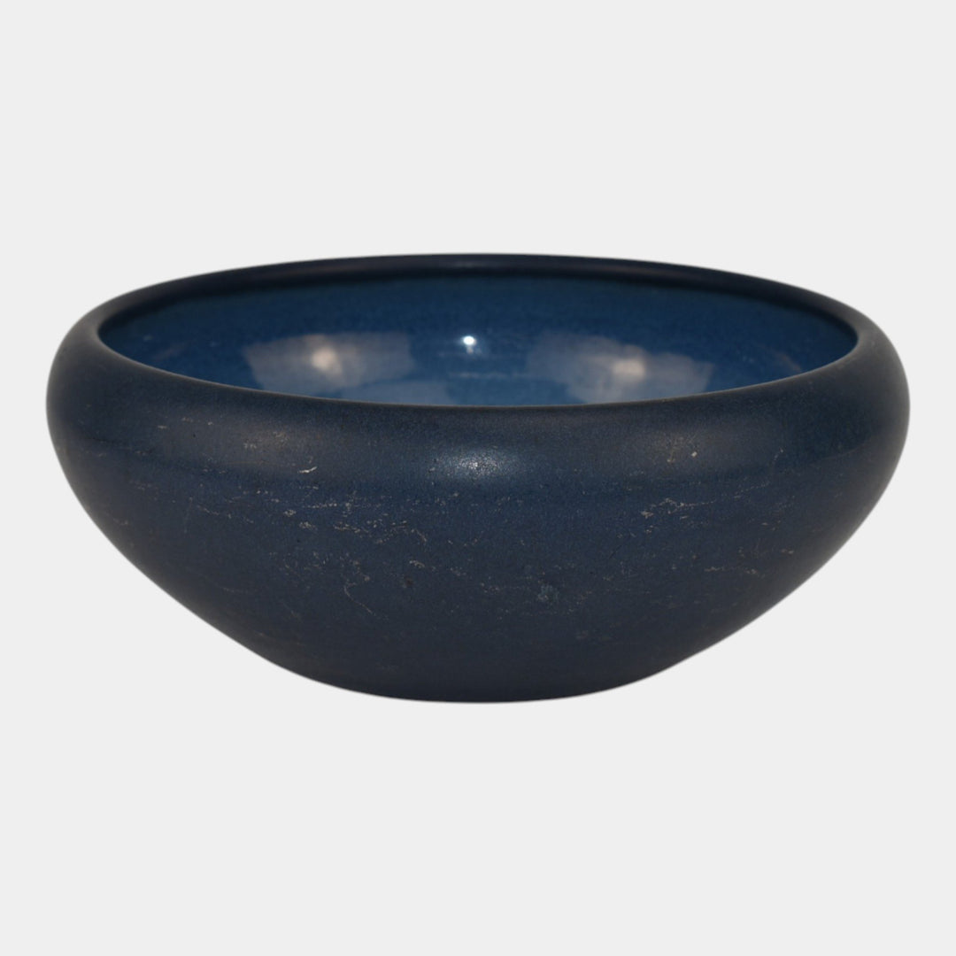Marblehead Vintage Arts and Crafts Pottery Blue Ceramic Bowl - Just Art Pottery