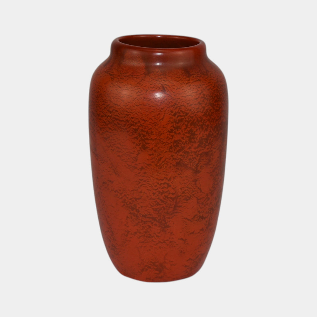 Weller Blo Red1920s Vintage Art Deco Pottery Red Lava Blown Ceramic Vase - Just Art Pottery