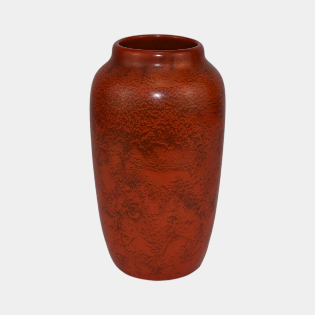 Weller Blo Red1920s Vintage Art Deco Pottery Red Lava Blown Ceramic Vase - Just Art Pottery