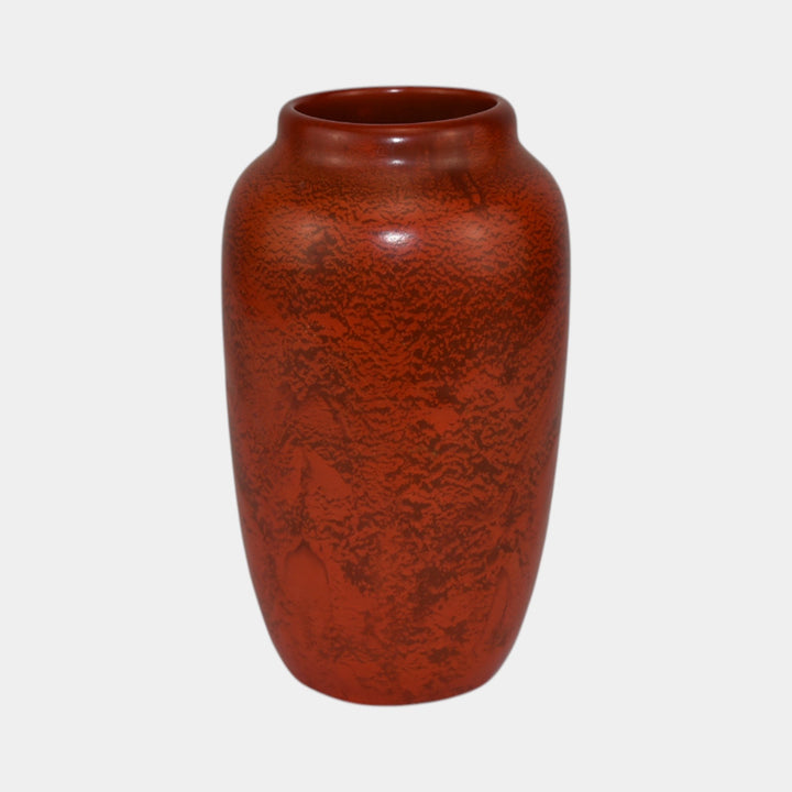 Weller Blo Red1920s Vintage Art Deco Pottery Red Lava Blown Ceramic Vase - Just Art Pottery