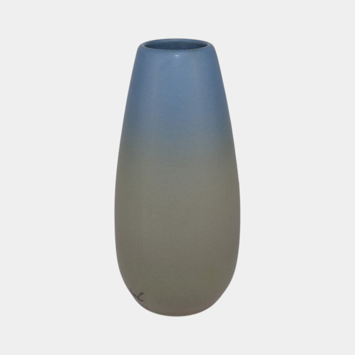 Weller Hudson 1920s Vintage Art Pottery Hand Painted Blue Ceramic Vase Hood - Just Art Pottery