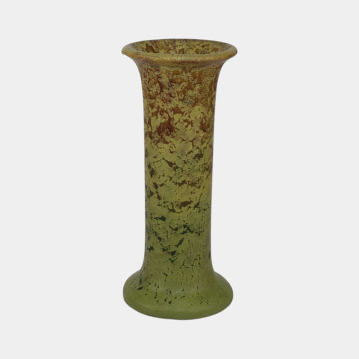 Weller Frosted Matte 1915 Vintage Arts and Crafts Pottery Green Ceramic Vase - Just Art Pottery