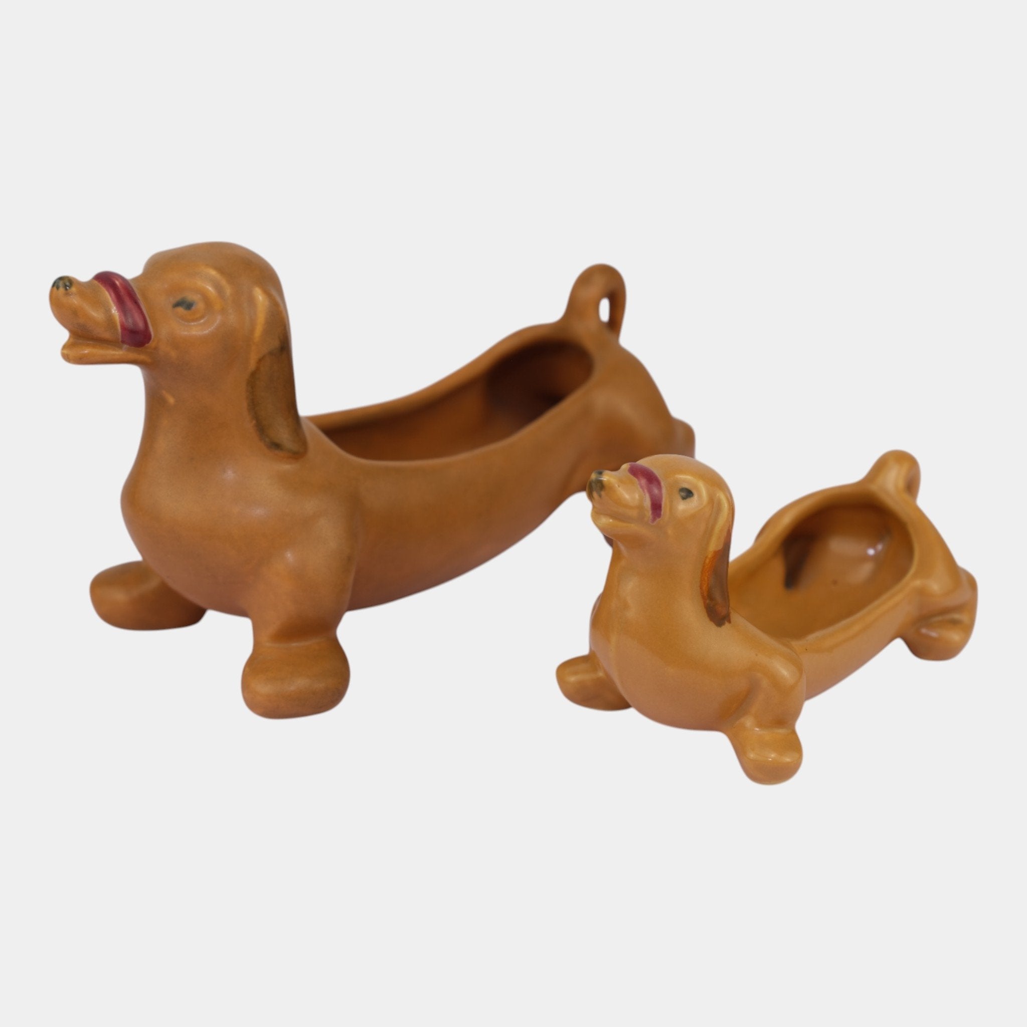 Weller 1930s Vintage Pottery Dachshund Novelty Dog Planters – Just