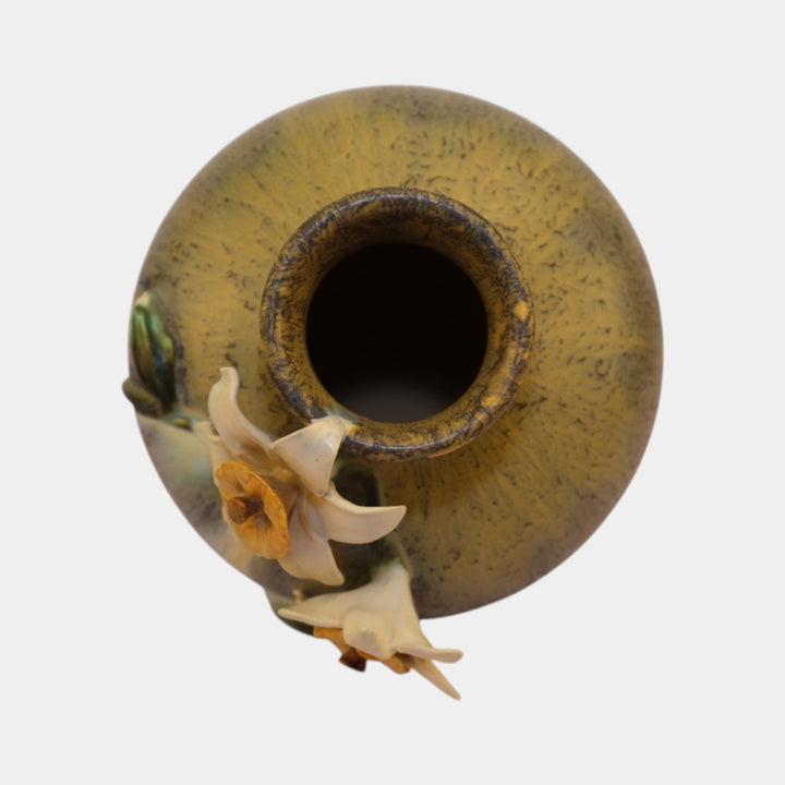 Ephraim Faience Experimental Pottery Ceramic Buttercup Daffodil Vase M03 - Just Art Pottery