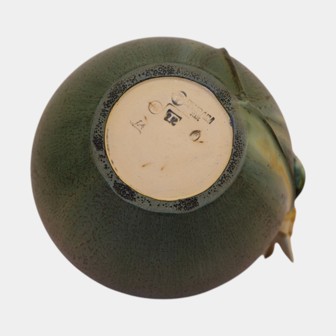 Ephraim Faience Experimental Pottery Ceramic Buttercup Daffodil Vase M03 - Just Art Pottery