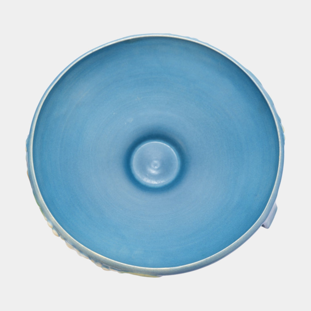 Roseville Snowberry Blue 1947 Mid Century Modern Art Pottery Fruit Bowl 1FB-10 - Just Art Pottery