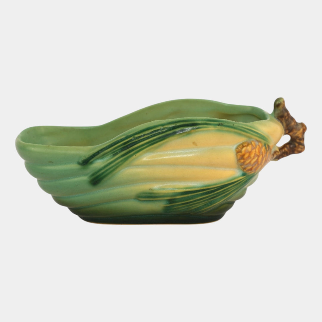 Roseville Pine Cone 1953 Vintage Mid Century Modern Pottery Green Planter 455-6 - Just Art Pottery