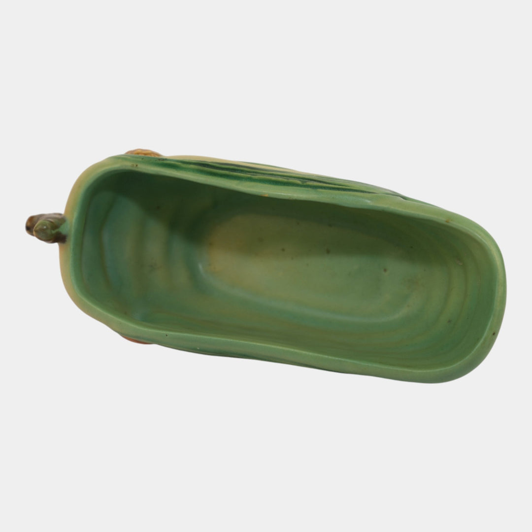 Roseville Pine Cone 1953 Vintage Mid Century Modern Pottery Green Planter 455-6 - Just Art Pottery